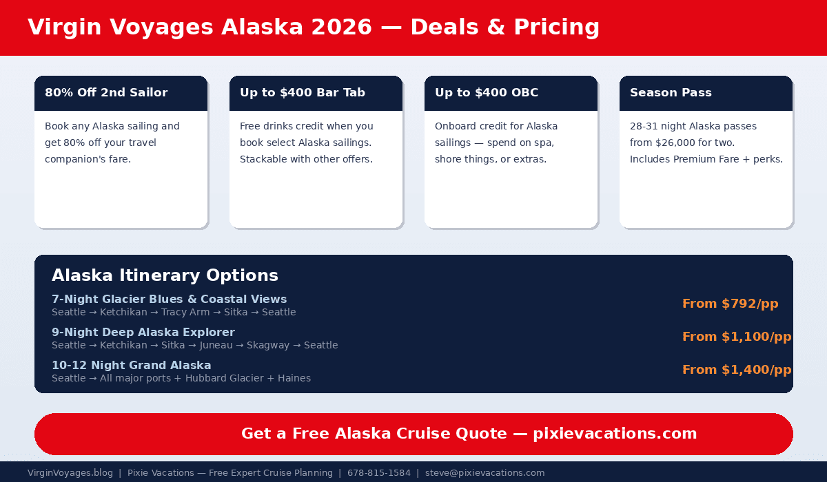 Virgin Voyages Alaska Deals and special offers