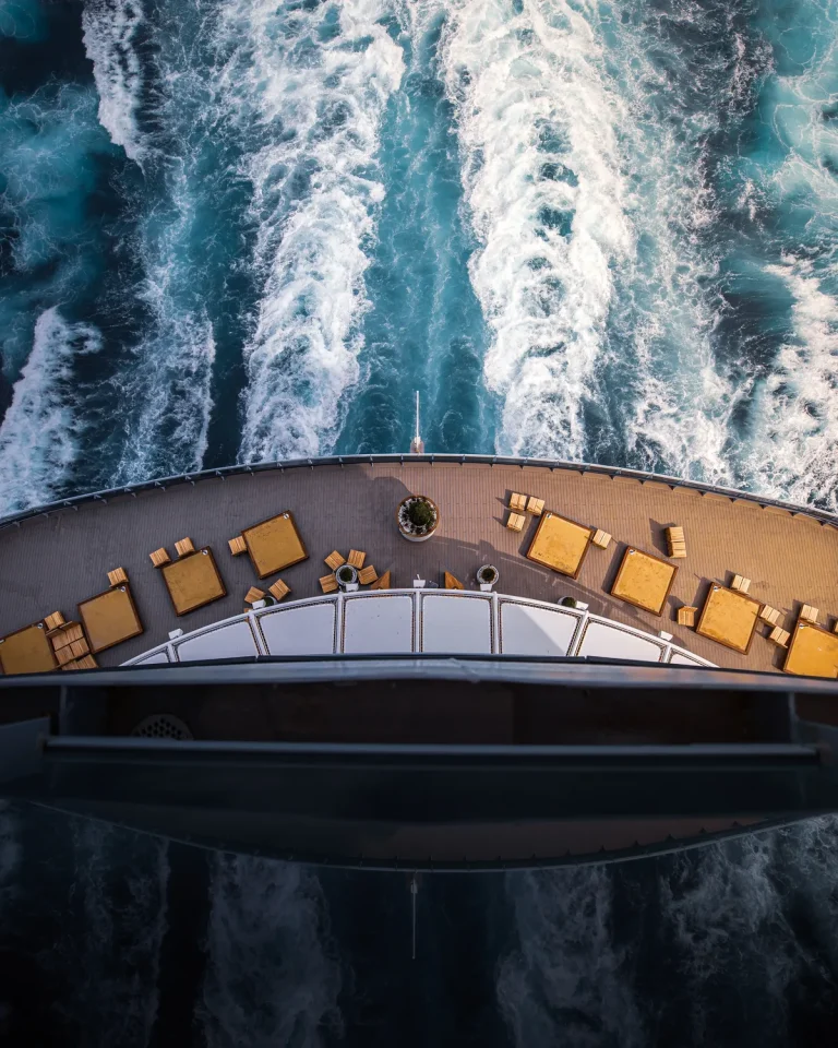 Virgin Voyages top deck from above, identical across all four Lady ships