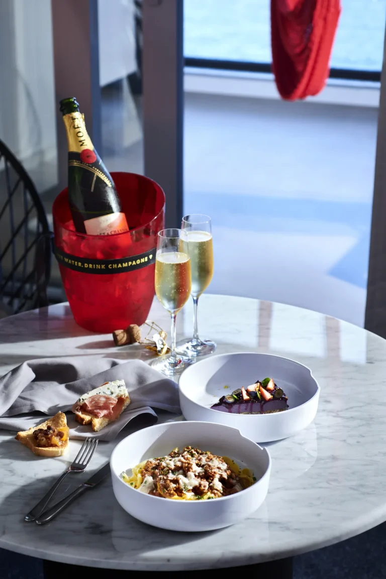 Virgin Voyages Shake for Champagne — a bottle of Moet delivered by shaking the Sailor App